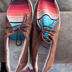 Brown and Multicolor Women's Flats by Everglades 8.5